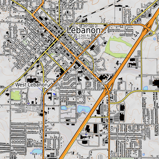 OpenTopoMap map of Maplecrest School, MO