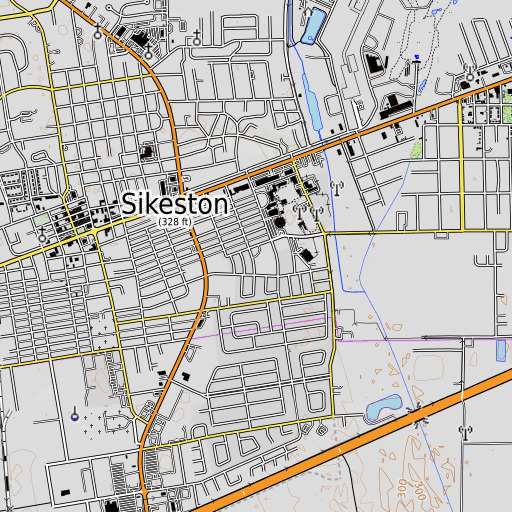 OpenTopoMap map of Matthews School, MO