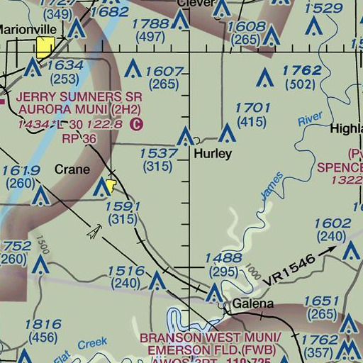 FAA VFR chart of McCord Branch, MO