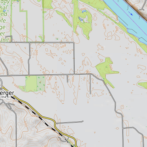 OpenTopoMap map of Methodist Cemetery, MO