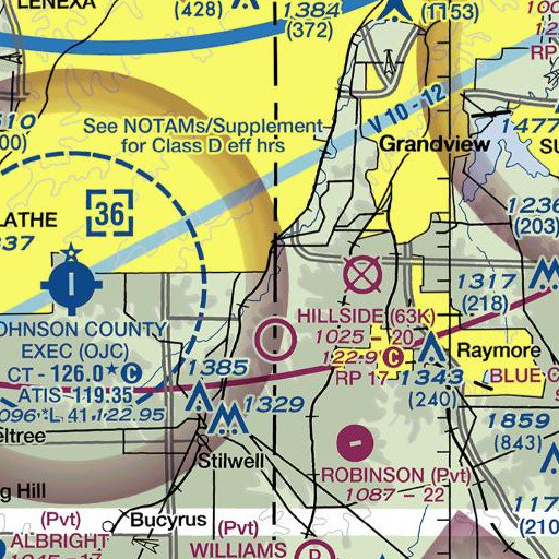 FAA VFR chart of Mill Creek, MO