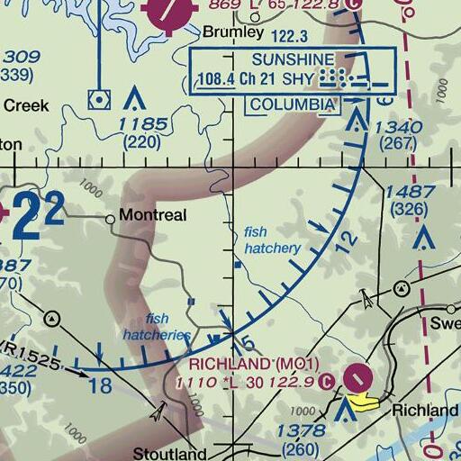 FAA VFR chart of Mill Creek, MO