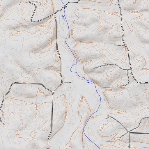 OpenTopoMap map of Mill Creek, MO