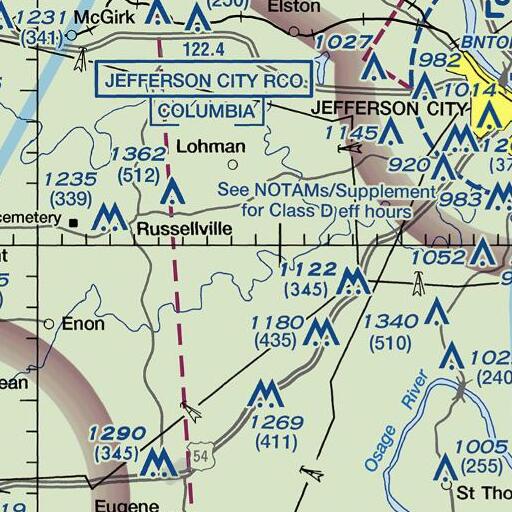 FAA VFR chart of Millbrook Branch, MO