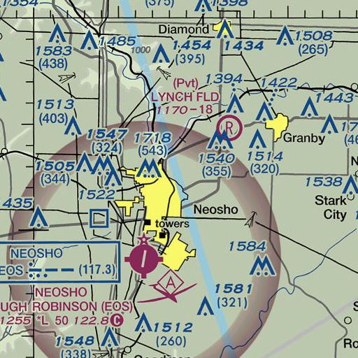 FAA VFR chart of Morse Park, MO