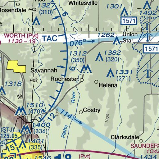 FAA VFR chart of Niagara Creek, MO