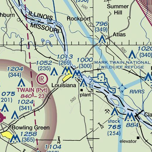 FAA VFR chart of Noix Creek, MO