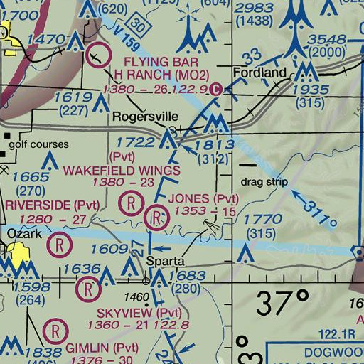 FAA VFR chart of Olie Lasley Spring, MO