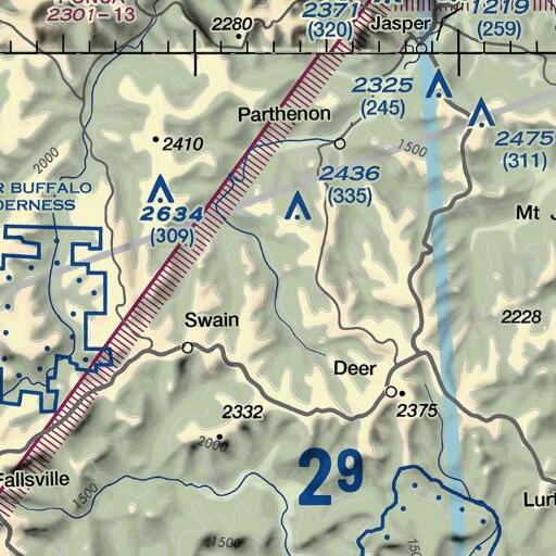 FAA VFR chart of Long Branch, AR