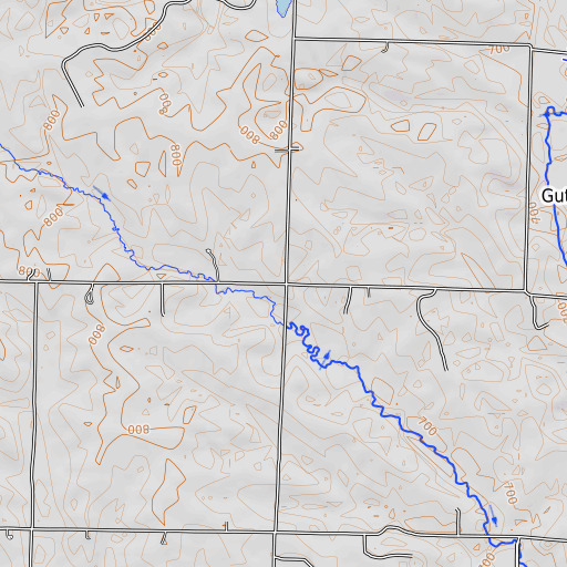 OpenTopoMap map of Pollard School, MO