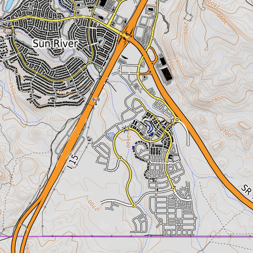 OpenTopoMap map of Lizard Wash, UT