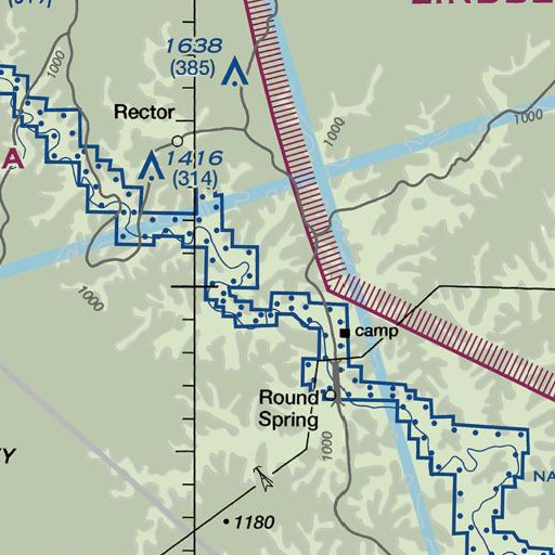 FAA VFR chart of Pulltite Ridge, MO