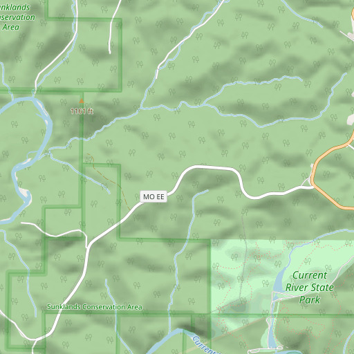 OpenStreetMap map of Pulltite Ridge, MO