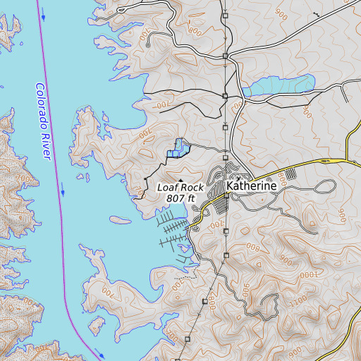 OpenTopoMap map of Loaf Rock, AZ