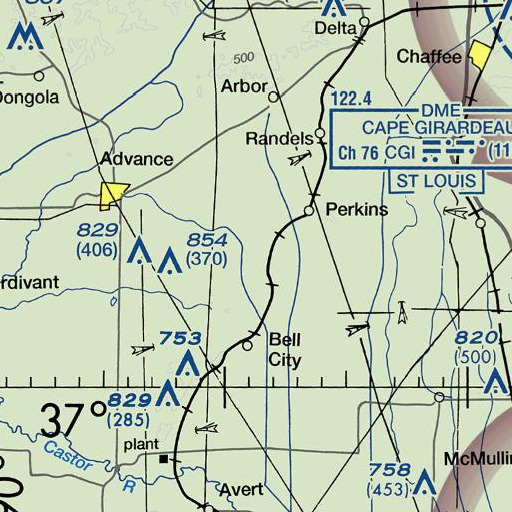 FAA VFR chart of Ringer Hill, MO