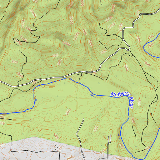 OpenTopoMap map of Milton Ford, AR