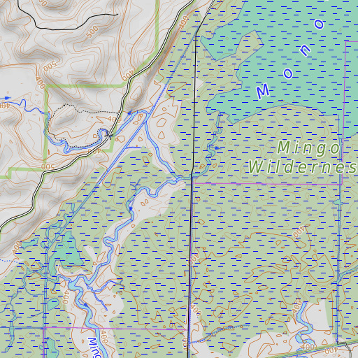 OpenTopoMap map of Stanley Creek, MO