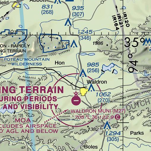 FAA VFR chart of Mud Creek, AR