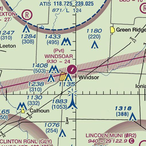 FAA VFR chart of Windsor Fairground, MO