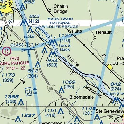 FAA VFR chart of Wolf Hollow, MO
