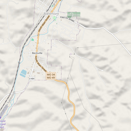OpenStreetMap map of Peach Tree Spring, MO