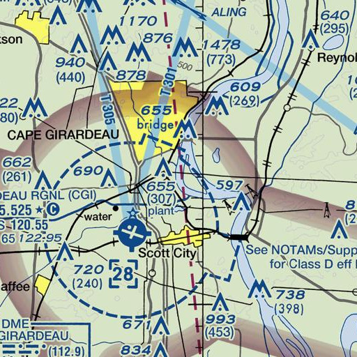 FAA VFR chart of Big Bend, MO