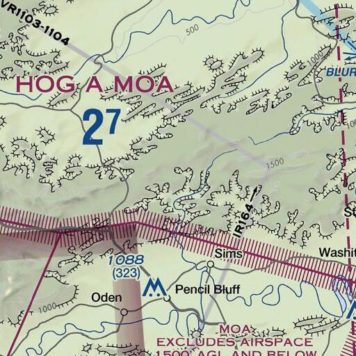 FAA VFR chart of Pilot Knob, AR