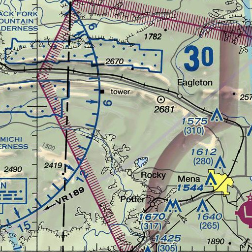 FAA VFR chart of Pine Mountain, AR