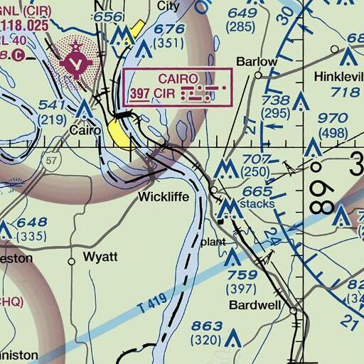 FAA VFR chart of Birds Point, MO