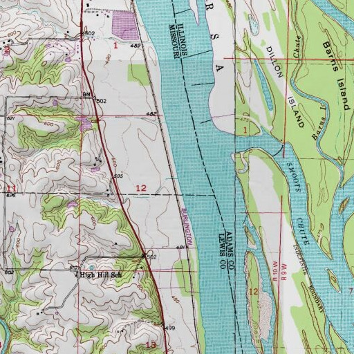 USGS 24K topo map of Durgans' Landing, MO