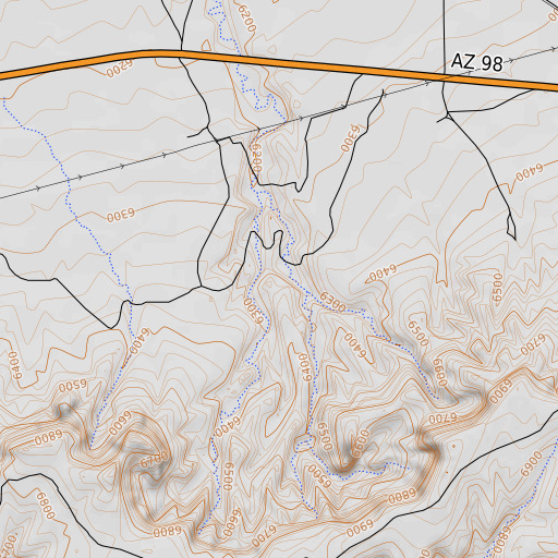 OpenTopoMap map of Long Canyon Spring, AZ