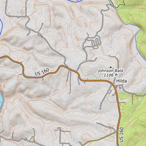 OpenTopoMap map of Johnson School (historical), MO