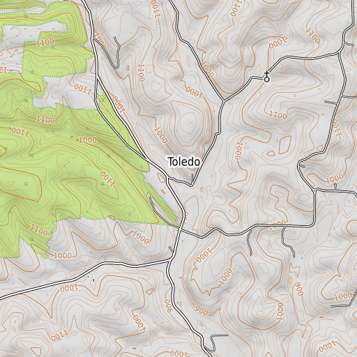 OpenTopoMap map of Tranquility School (historical), MO