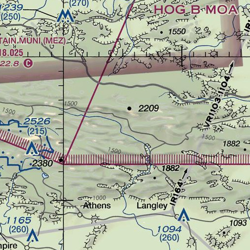 FAA VFR chart of Round Mountain, AR