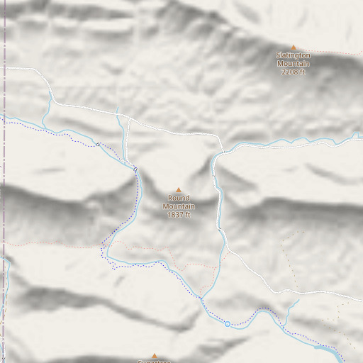 OpenStreetMap map of Round Mountain, AR