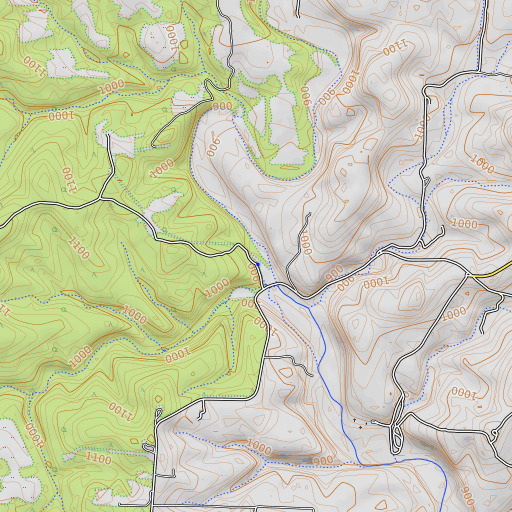 OpenTopoMap map of Days Springs, MO