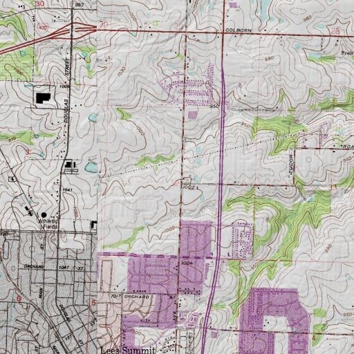 USGS 24K topo map of Colburn School (historical), MO