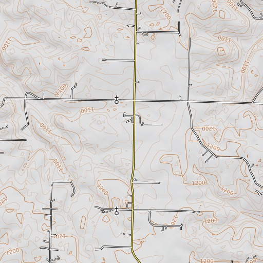 OpenTopoMap map of Olive Leaf School (historical), MO
