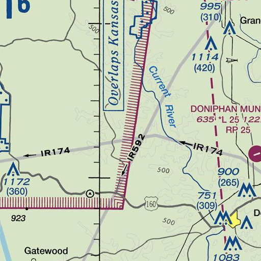 FAA VFR chart of Possum Creek, MO