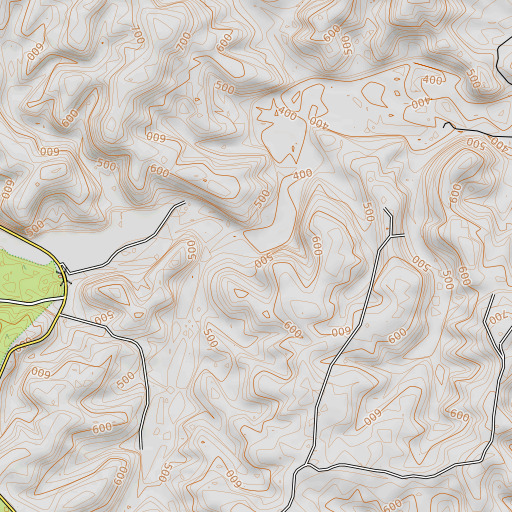 OpenTopoMap map of Possum Creek, MO