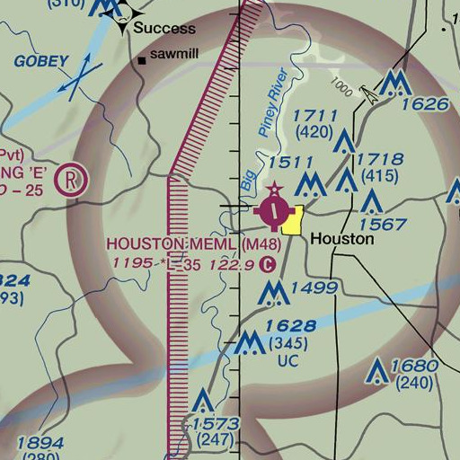 FAA VFR chart of White Rock Bluff, MO