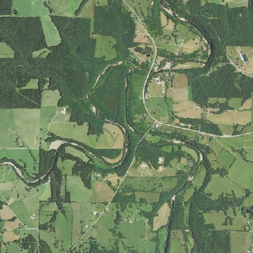 Aerial imagery of White Rock Bluff, MO