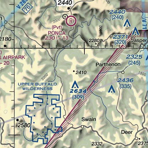 FAA VFR chart of Shiloh Mountain, AR