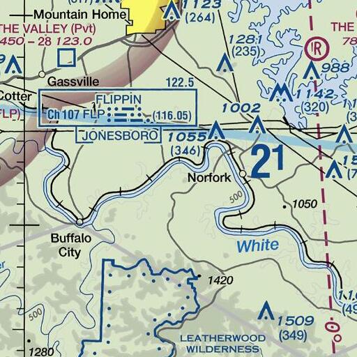 FAA VFR chart of Shipps Mountain, AR