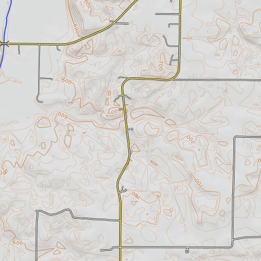 OpenTopoMap map of Oak Ridge School, MO