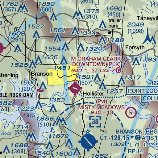 FAA VFR chart of Branson Public Library, MO