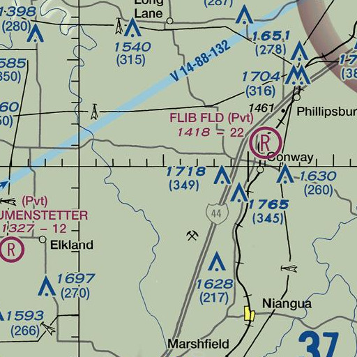 FAA VFR chart of Goose Creek, MO