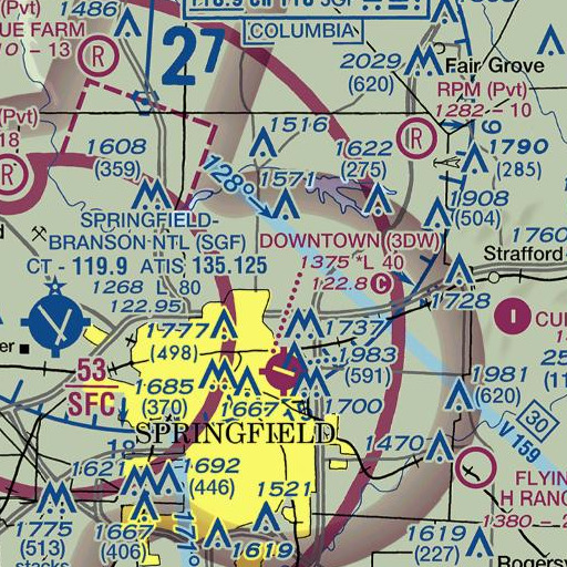 FAA VFR chart of Mill Creek, MO