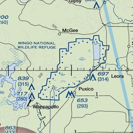 FAA VFR chart of Monopoly Marsh, MO