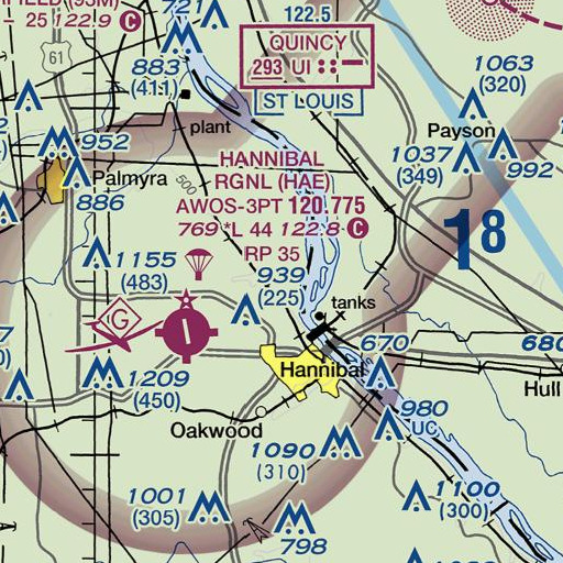 FAA VFR chart of Murphy Island, MO